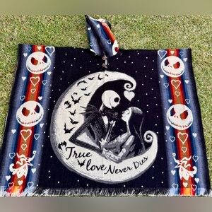 Jack Skellington alpaca poncho, unisex, one size, made in Ecuador